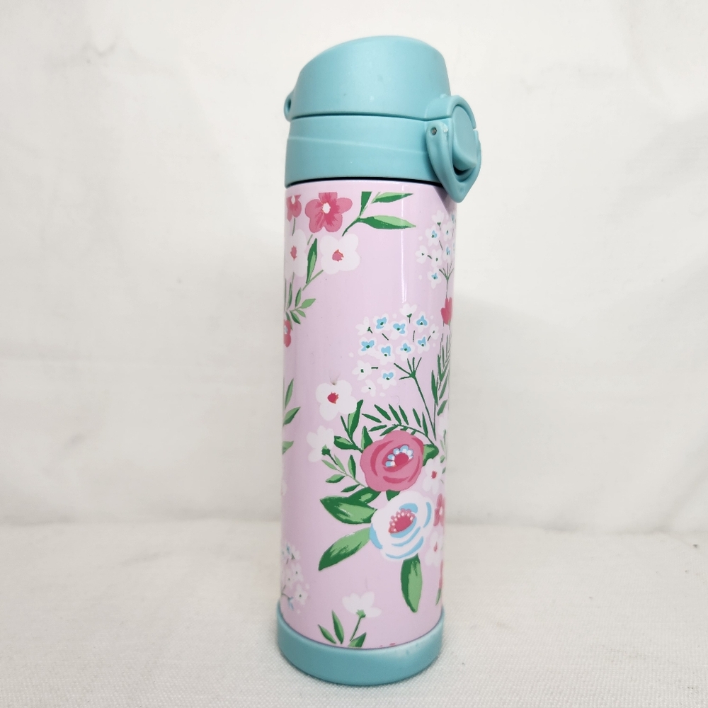 Pottery Barn Kids Floral Thermos - Pink and Blue Mackenzie Water Bottle 17 oz